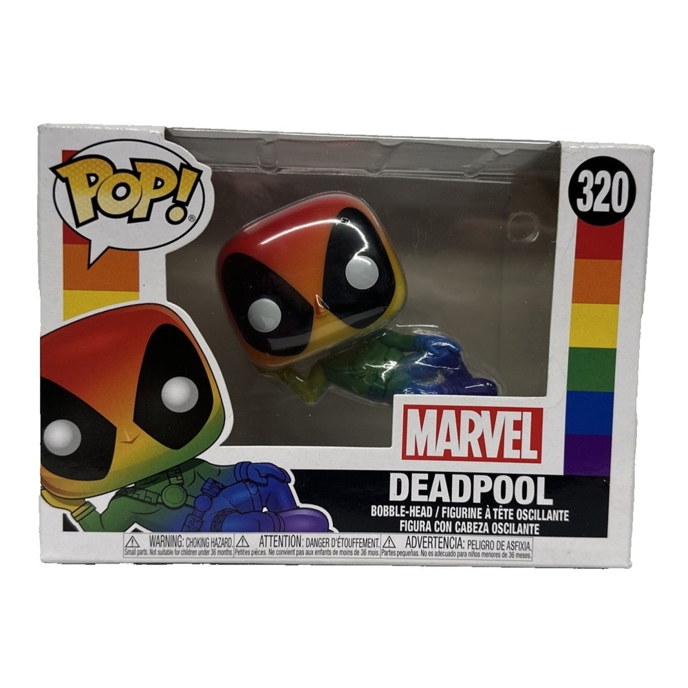 Funko‎ Pop! Vinyl Marvel Deadpool (Rainbow) #320 Bobble-Head Figurine, NEW